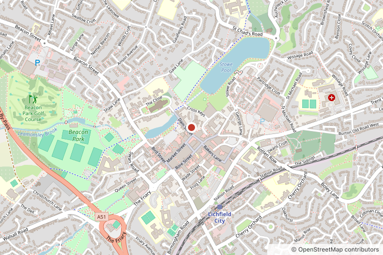 Map showing where Stowe Plumbing & Heating is, in Lichfield
